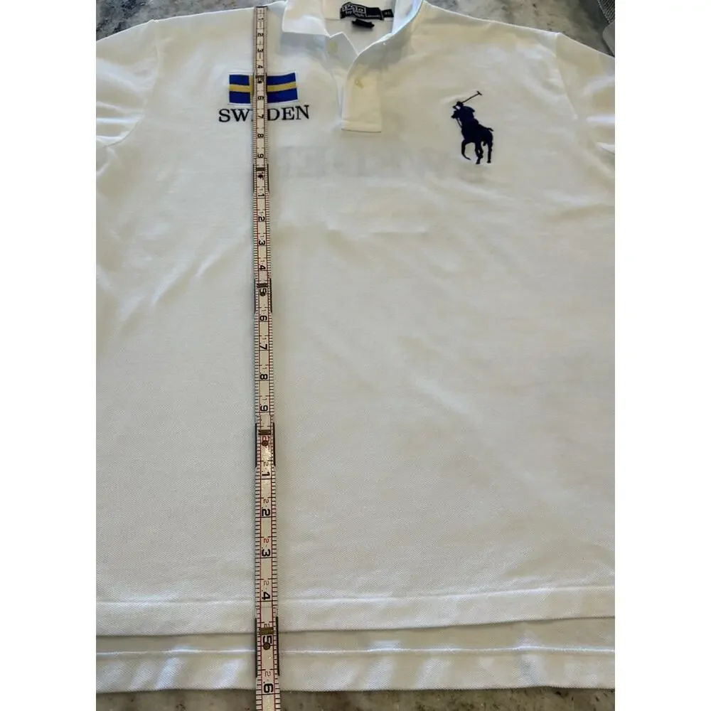 Vintage Polo Ralph Lauren Sweden Flag‎ Polo Shirt Size XL #3 Cotton
